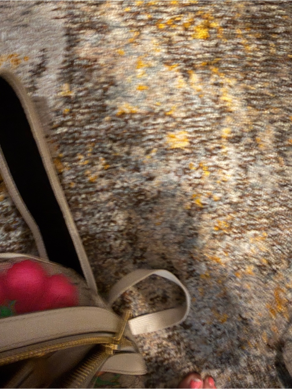 Gucci Beige Floral GG Supreme Mini Backpack with Red and Green Web - Picture 7 of 9